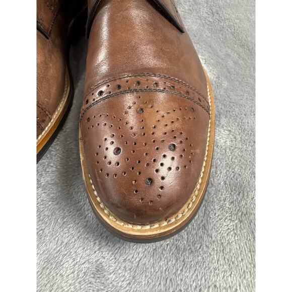 Men\'s Gordon Rush Lee Brogue Cap Toe Oxfords 9 M Brown Leather Derby Lace Shoes main image 4
